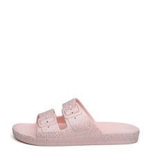 Lade das Bild in den Galerie-Viewer, Vegane Sandale Rosie aus recyceltem Material | Beige Glitter | Freedom Moses