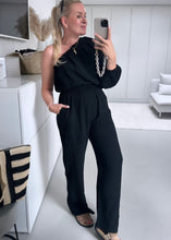 Lade das Bild in den Galerie-Viewer, Oneshoulder Musselin Jumpsuit | "CALI" | Beige & Schwarz