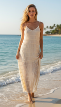 Lade das Bild in den Galerie-Viewer, Fließendes Sommerkleid KATI | Chocoalte, Ecru &amp; Butteryellow
