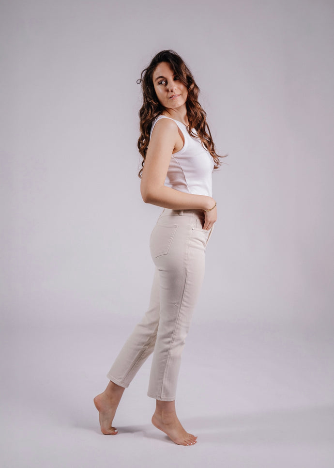 Mom Fit Jeans | Ecru