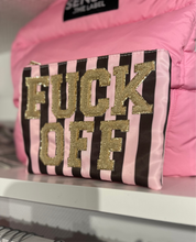 Lade das Bild in den Galerie-Viewer, Kosmetiktasche Fuck Off | Braun/Rosa

