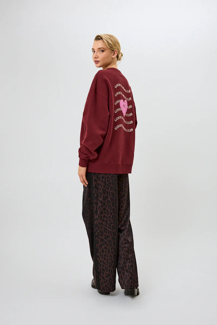 OV Sweater Good Karma Wave Merlot | Oh April