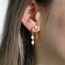 Lade das Bild in den Galerie-Viewer, Mini Creole double Pearl | Gold
