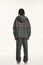 Lade das Bild in den Galerie-Viewer, Hoodie Zipper „LYFL“ Washed Grey &amp; Pink| Nice Peace
