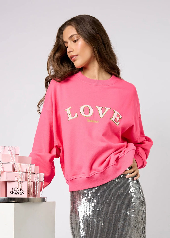 Regular Sweater Love Dark Rosé | Oh April