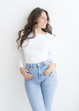 Lade das Bild in den Galerie-Viewer, Geripptes Basic Longsleeve | Weiß
