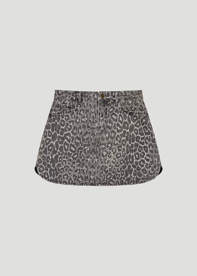 Milo Denim Skirt Leo Grey