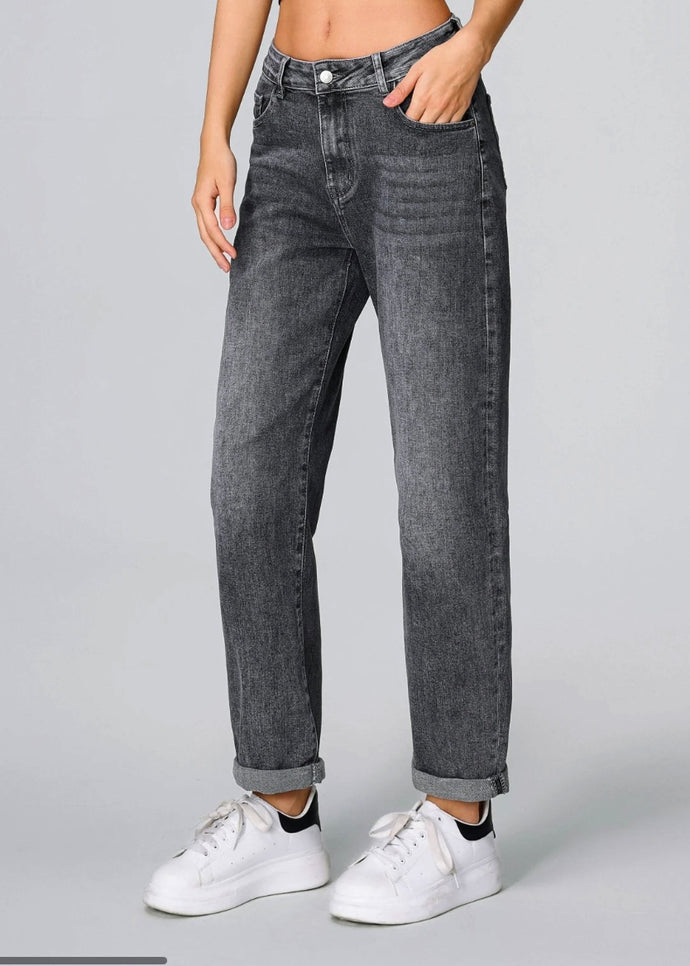 Balloon Jeans mit Stretch | Dark Grey