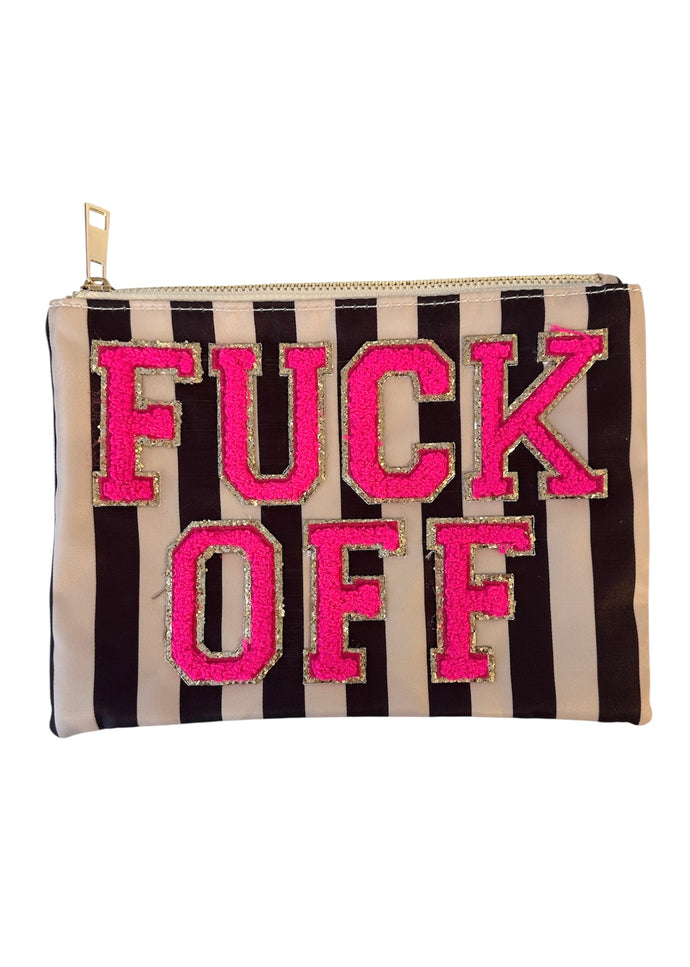 Kosmetiktasche Fuck Off | Braun/Pink