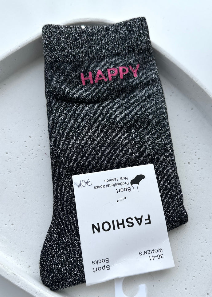 Socken „HAPPY“ mit Lurex
