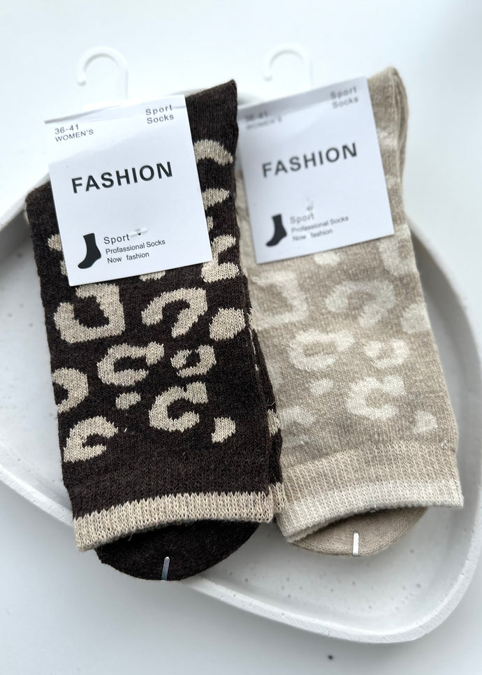 Leo Wollsocken | Beige & Mokka