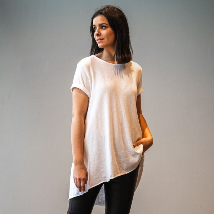 Long Basic T-Shirt | Weiß