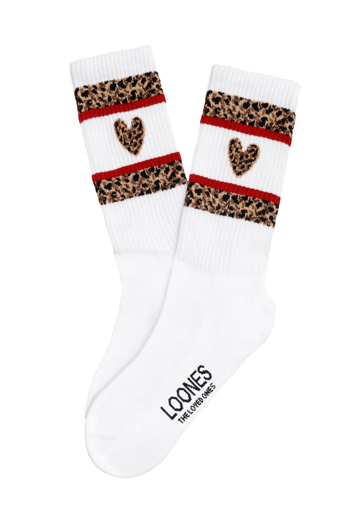 Leo Heart Socken | Loones, Weiß