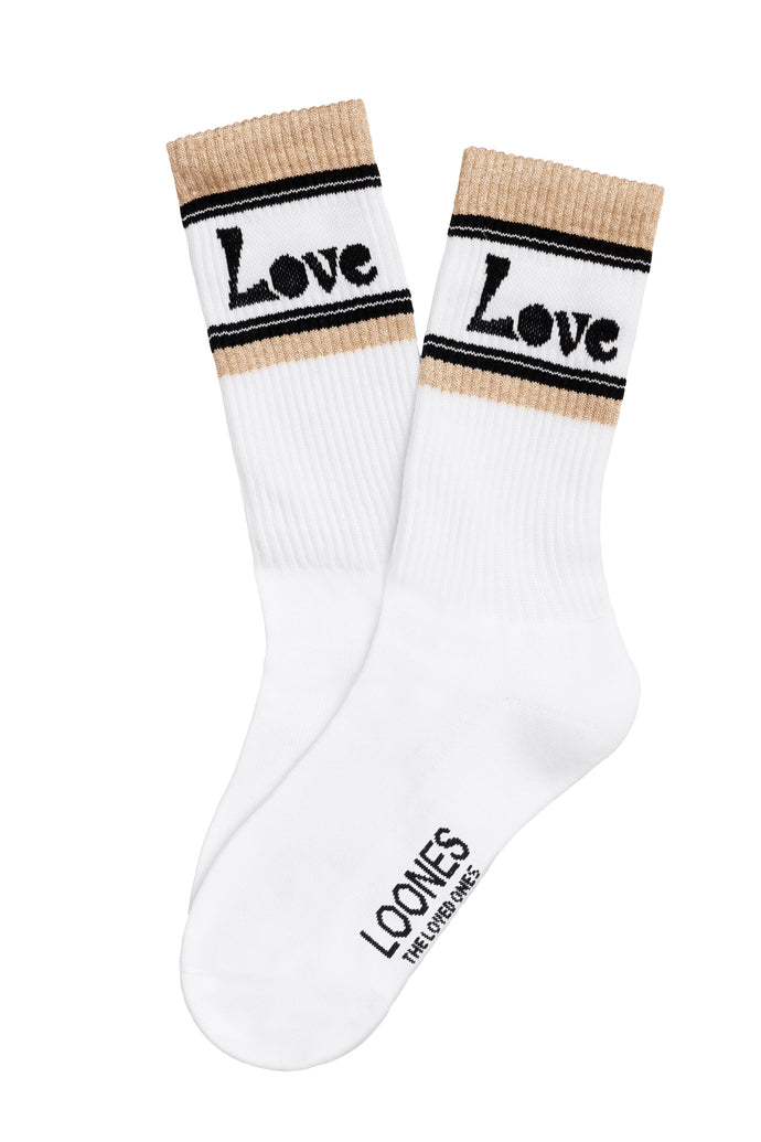 Love Glitter Socken | Loones, Weiß